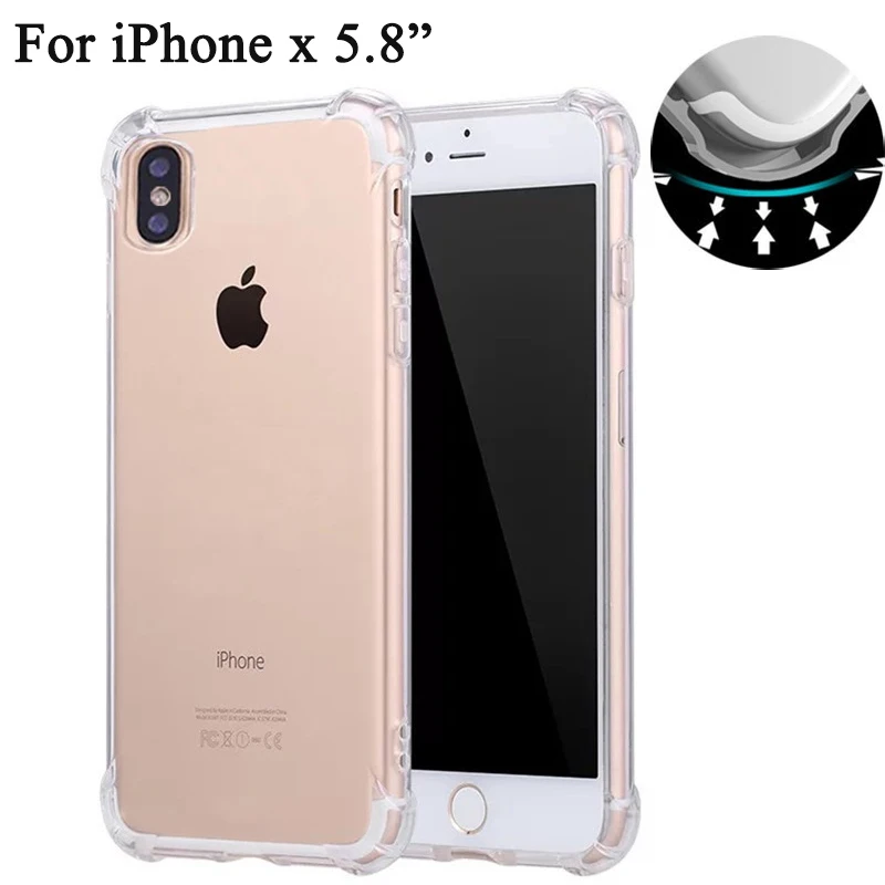 

Durable TPU Air Cushion Shockproof Absorbing Anti-Scratch Protective Bumper Back Case For Apple iPhone x 5.8"