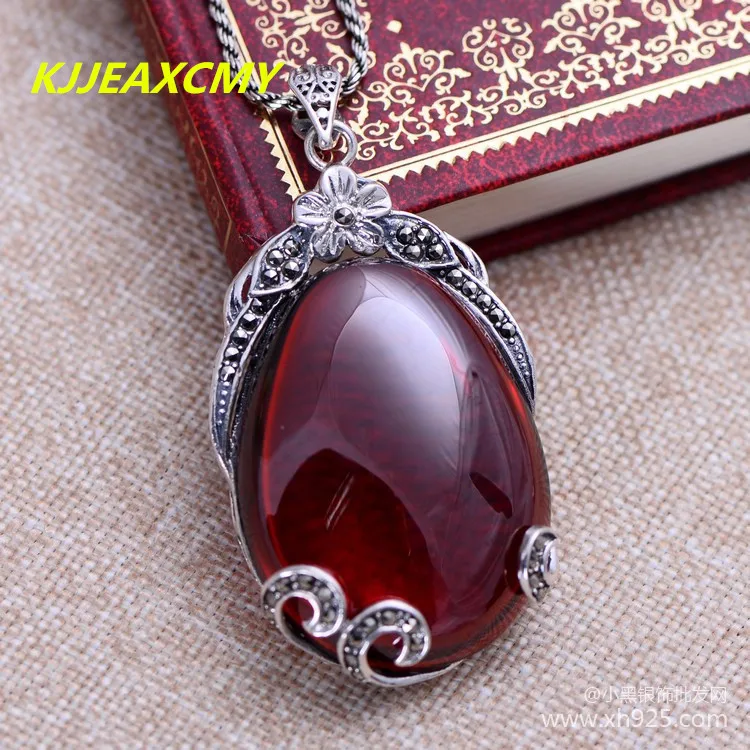 

KJJEAXCMY Jimei Thai silver wholesale 925 sterling silver jewelry inlaid garnet Marcasite jewelry pendant female shipping