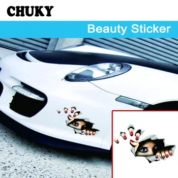 

CHUKY Auto 3D Car Styling Stickers Eyes Design For Hyundai Creta Tucson BMW X5 E53 VW Golf 4 7 5 Tiguan Kia Rio Sportage 2017