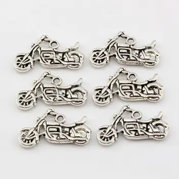 

100 pcs Zinc Alloy Duplex Motorcycle Charm Pendants DIY Jewelry 24x14mm A-007