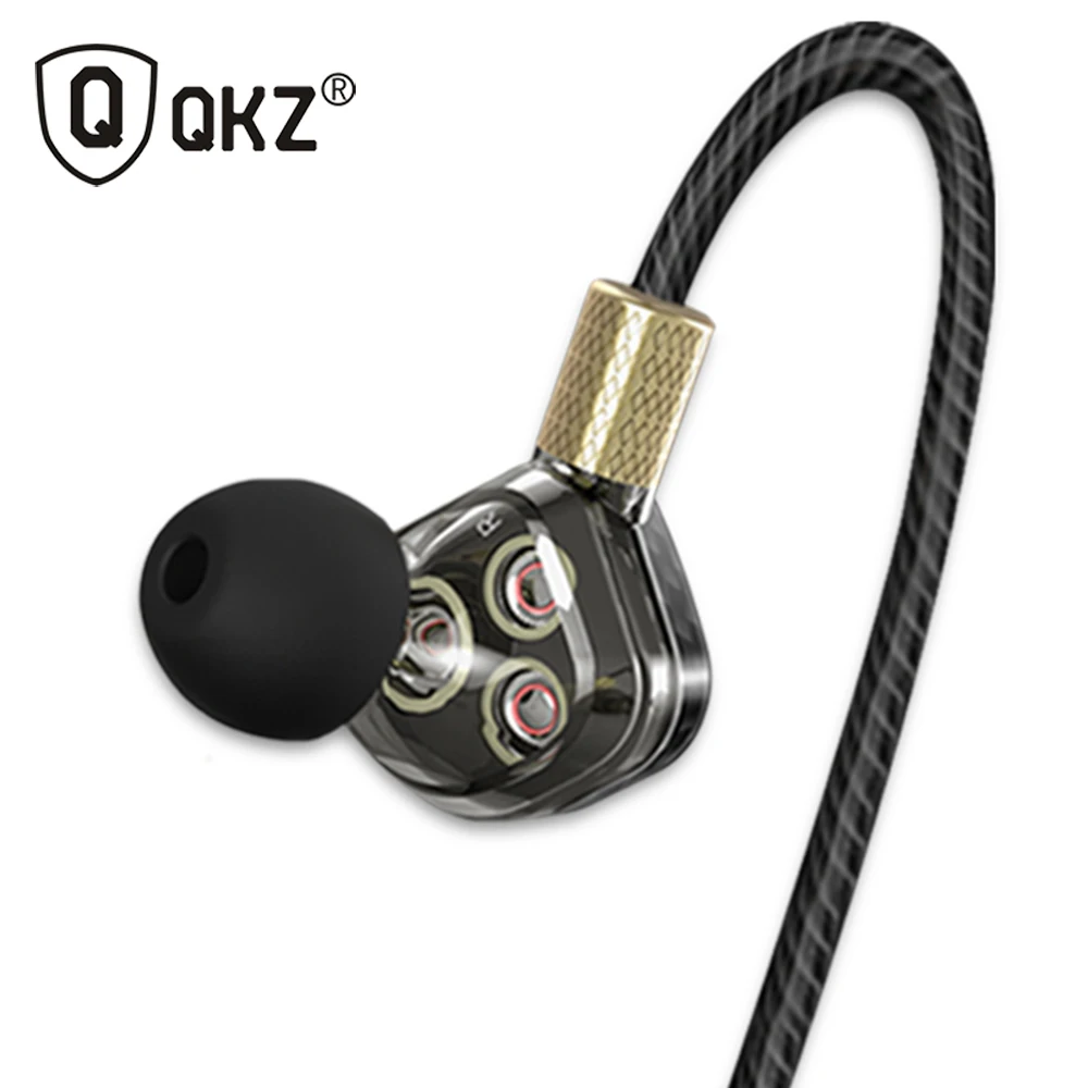 Наушники qkz KD6 в ухо спортивные наушники HiFi сабвуфер с 6 динамики 3 драйверы