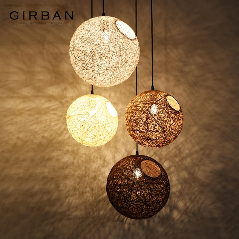 Modern Art Balls Pendant Light Hand woven Pendant Ceiling Light Fixture