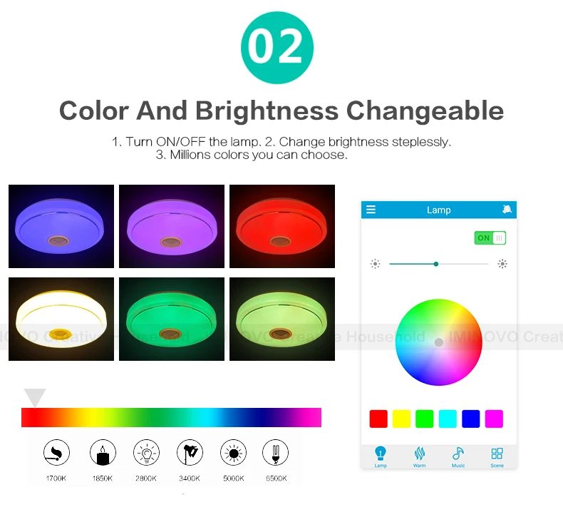 Светодиодный потолочный светильник Bluetooth и музыка с цветным и диммером RGB потолочный светильник с пультом дистанционного управления для гостиной и спальни