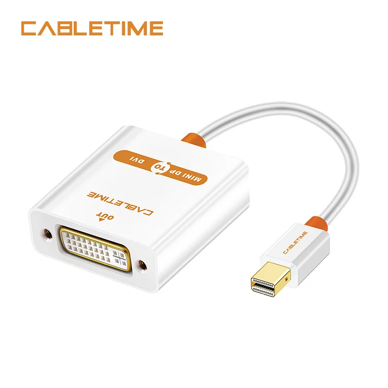 

Cabletime Mini Displayport to DVI Cable Male to Female ACTIVE Adapter Thunderbolt Mini DP M to DVI F for MacBook/Pro/Air N012