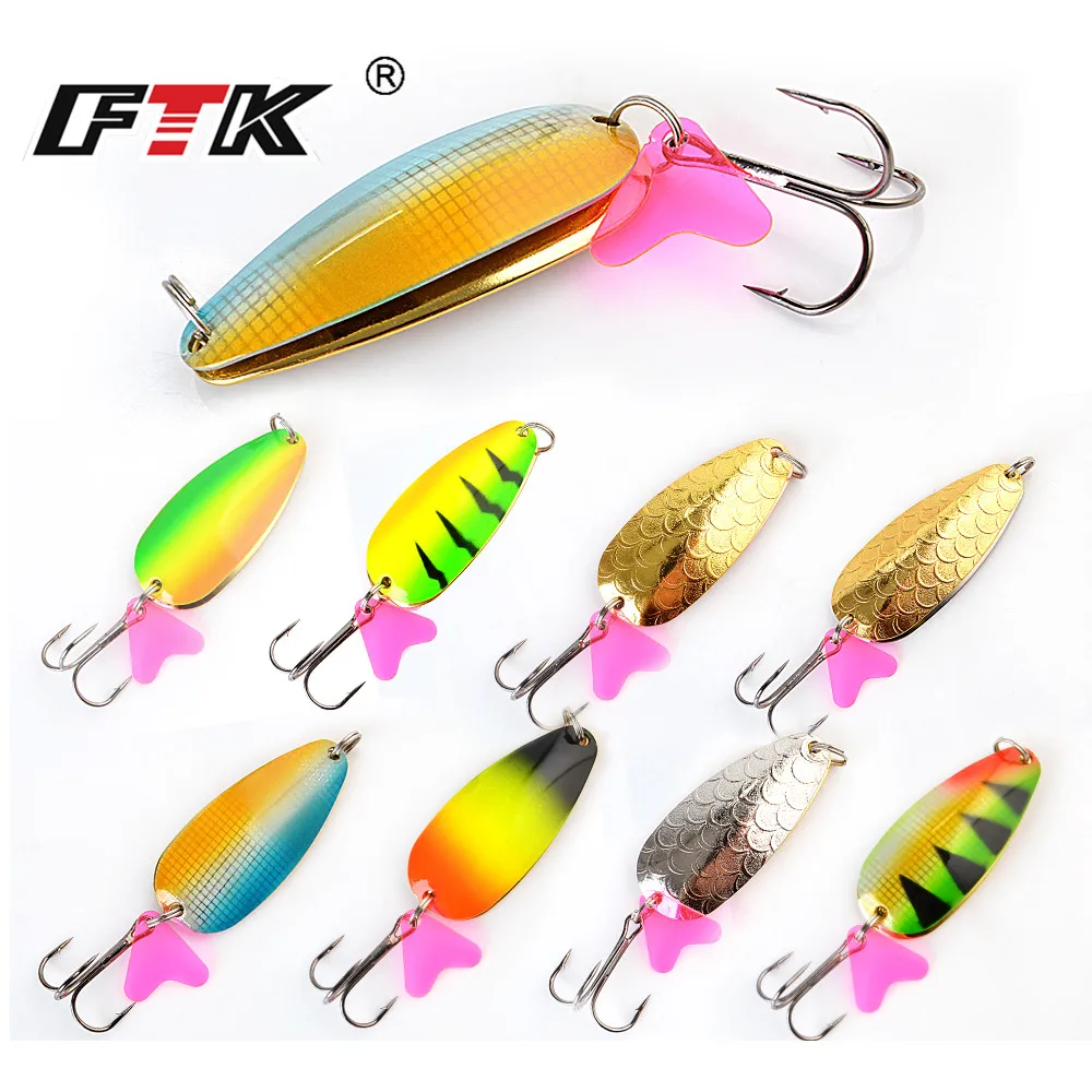 

FTK 1pcs 22g/28g/35g Fishing Lure Spoon Noise Sequin Paillette Carp Hard Fishing Baits With Treble Hook pike Lure