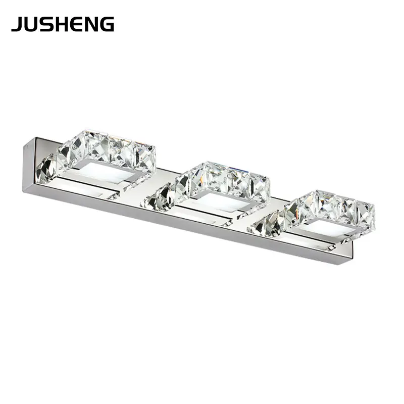

Elegant LED wall light 9W 46cm long Square Crystal Sconce Lighting in Bathroom Mirror AC100-240V With CE RoHS