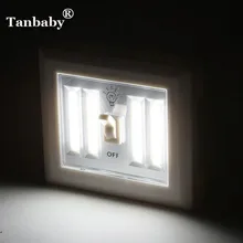 Tanbaby 7W COB led Novelty lamp indoor wall light 4 pcs AA battery powered with Switch on/off Super bright for kids,Cabinet