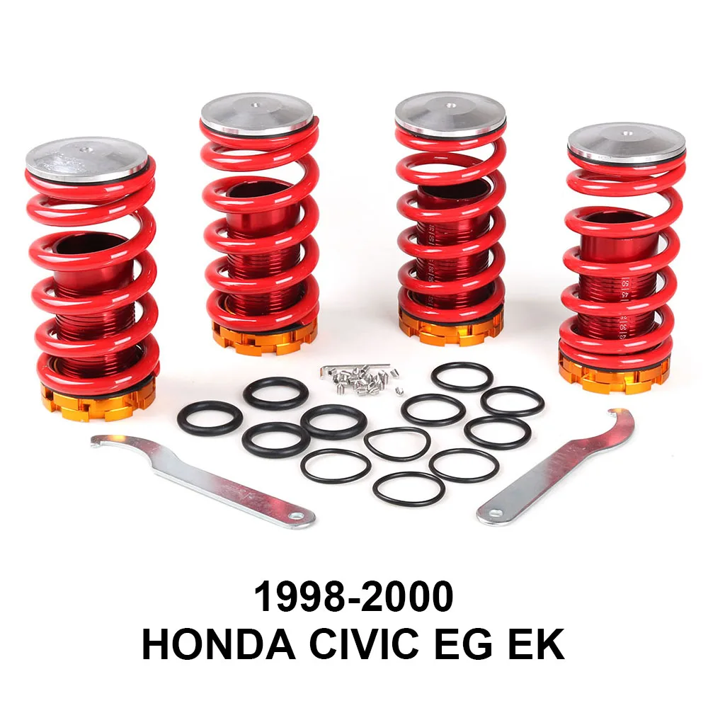 Для Honda Civic 88 00 алюминиевые пружины Coilover Набор красные Доступные подвеска Coilover| |
