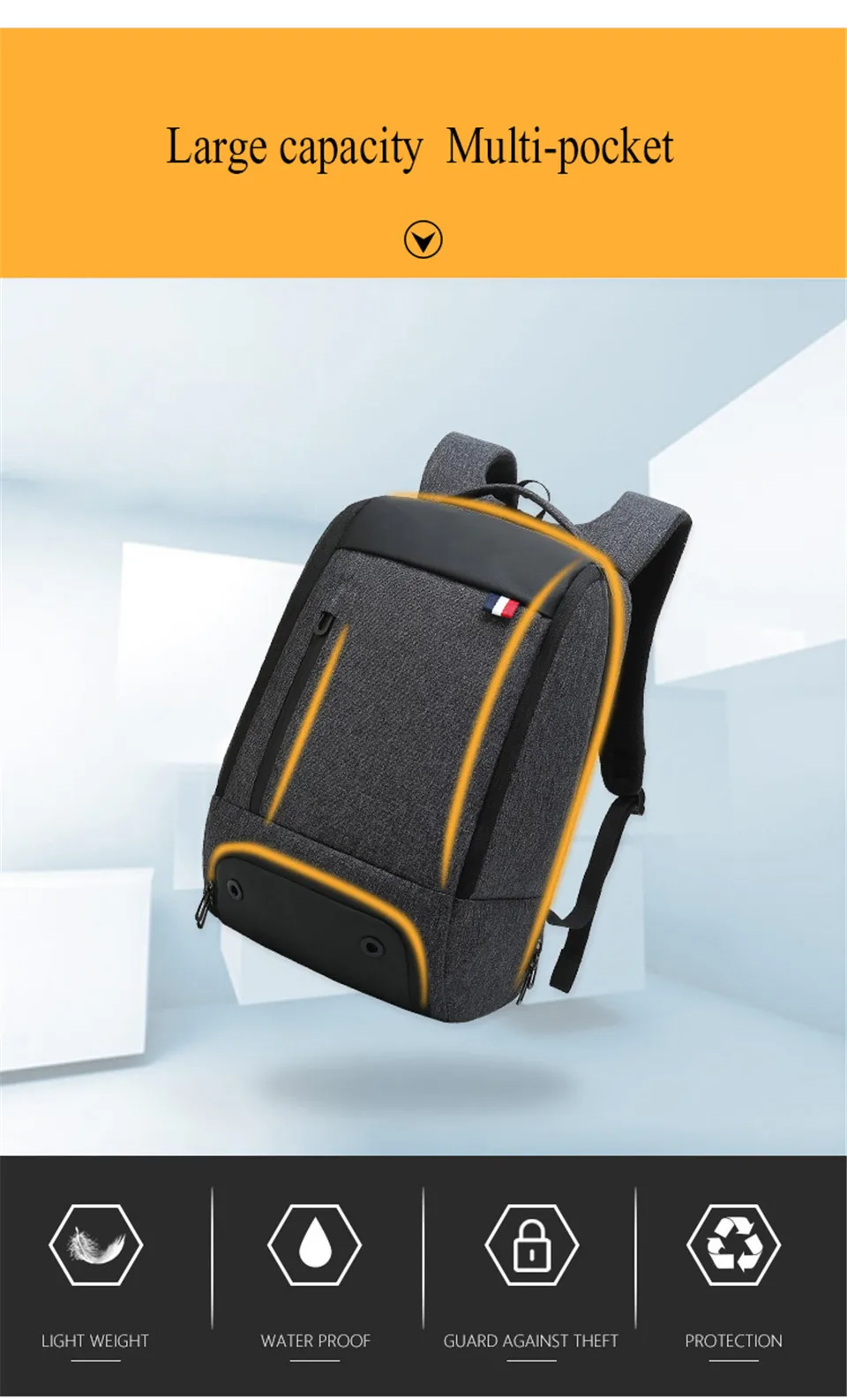 Водонепроницаемый рюкзак для ноутбука, модный многофункциональный рюкзак для путешествий, 15,6 дюймов, Оксфорд, мужские рюкзаки, школьная сумка, Mochila
