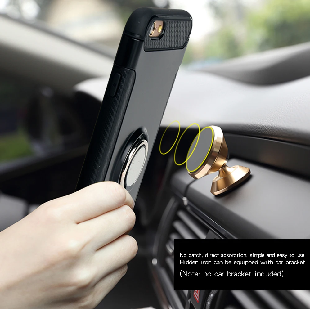 

Kickstand Case For iPhone 6s Case Armor Hard Plastic PC Combo Magnetic Ring Protection Cover For iPhone 6 Shockproof Phone Cases