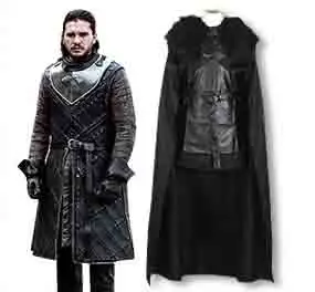 

Game of Throne Jon Snow Cosplay Costume Man Outfits Winter Coat Halloween Male Cosplay Full Set Exotic Apparel Plus Size 3XL