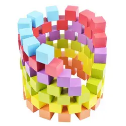 100 шт./лот деревянные детские строительные блоки красочные геометрические собраны строительные блоки раннего детства обучающие