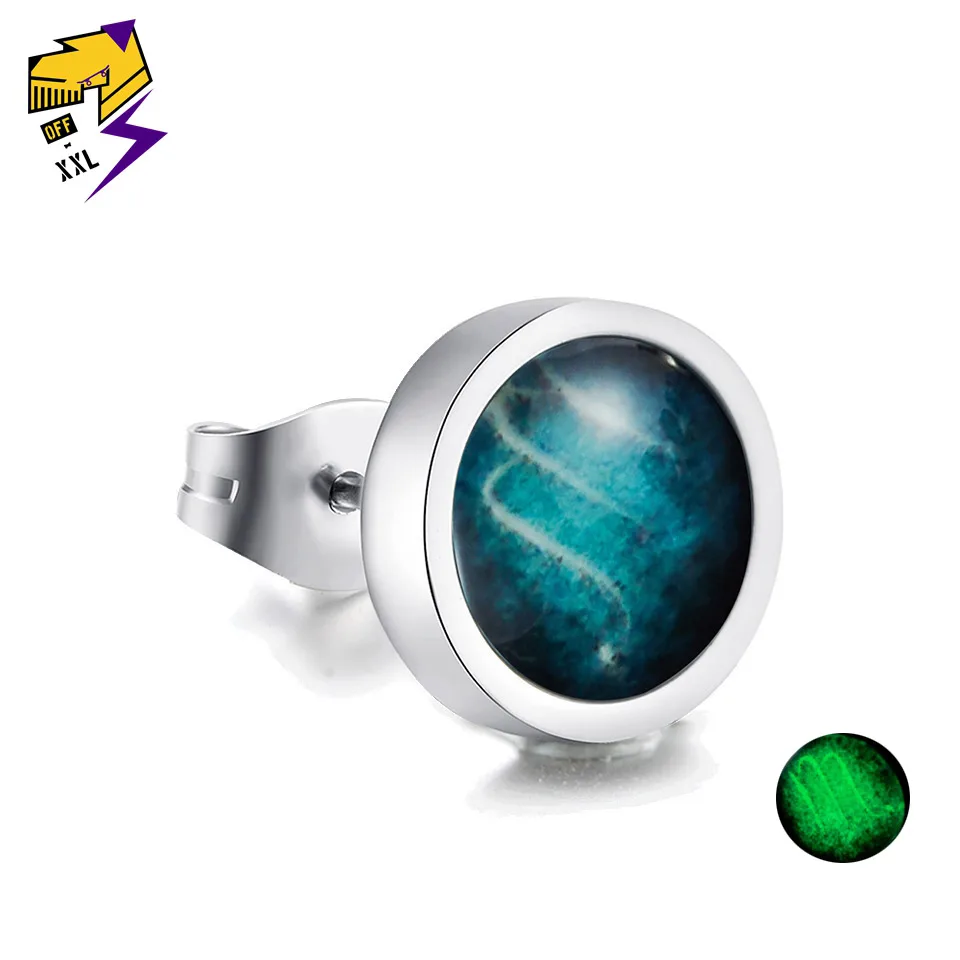 

Constellation Luminous Star Stud Earrings for Men Women Starry Sky Glow in the Dark Earrings Silver Titanium Steel Oorbellen