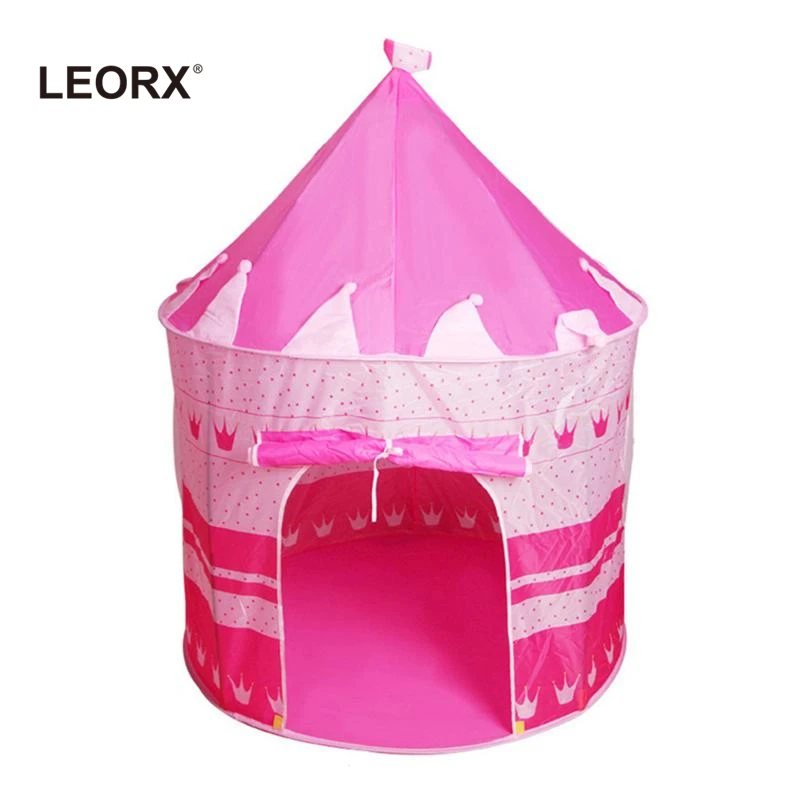 Cute Playhouse Prince and Princess Castle Children Kids Indoor Outdoor Play Tent(Pink