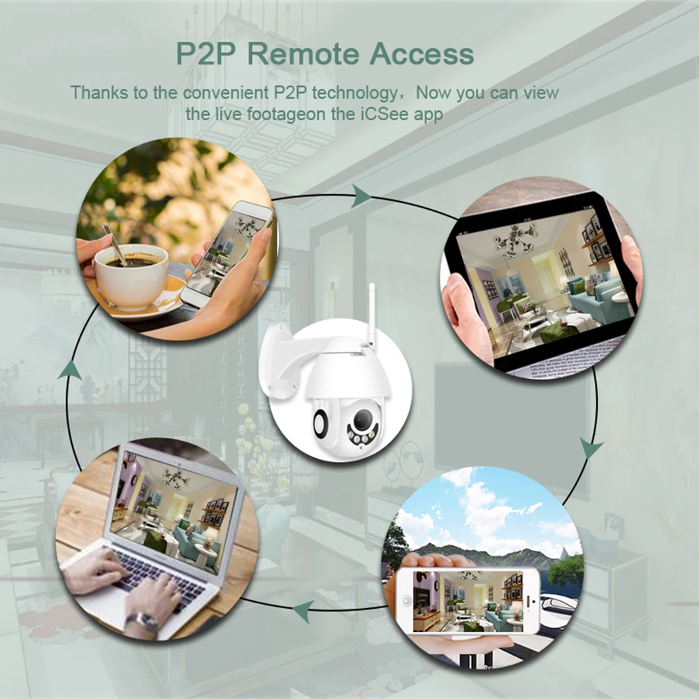 Waterpoof 2MP Full HD Wifi PTZ Speed Security Camera Outdoor Dome Wireless Home Street Security Camera Pan Tilt 4X Zoom Cameras 8