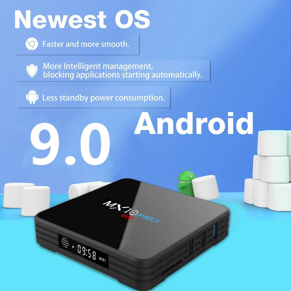MX10 PRO ТВ коробка Android 9 0 RK3318 4 Гб оперативной памяти 32 встроенной опционально