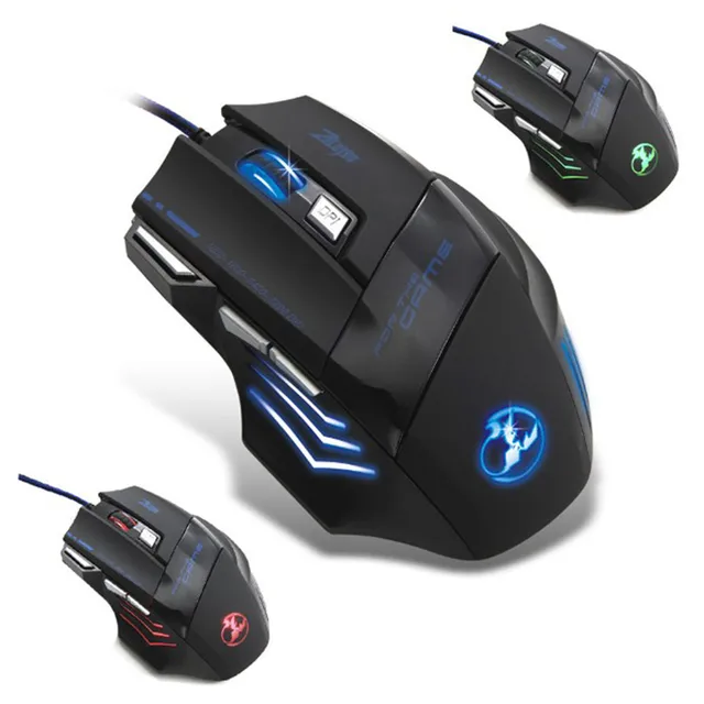 5500 dpi 7 button led optical usb wired gaming mouse mice for pro gamer cheap