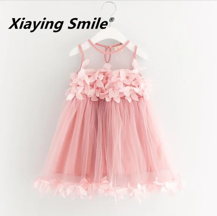 

Girls Dress Summer Little Princess Ruffles Dress Mesh Voile Kid Clothes Sweet Flower Fashion Casual Children Clothing