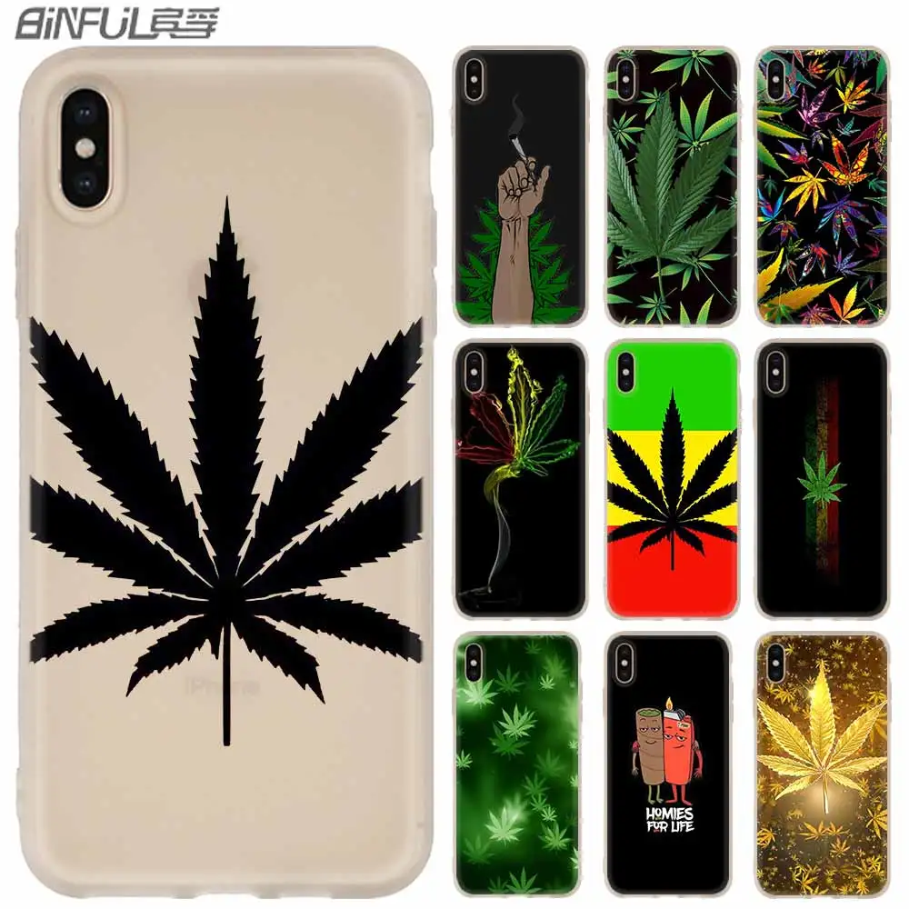 

MLLSE Psychedelic Trippy Weed Pattern Phone Case FOR iPhone11 Pro X XS Max XR For iPhone 5 5S SE 6S 6 4 4S 7 8 Plus