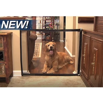 

Baby Safe Doorways Dog Gate The Ingenious Mesh Magic Pet Gate Portable Folding Safe Guard And Install Pet Dog Baby Safety Fences