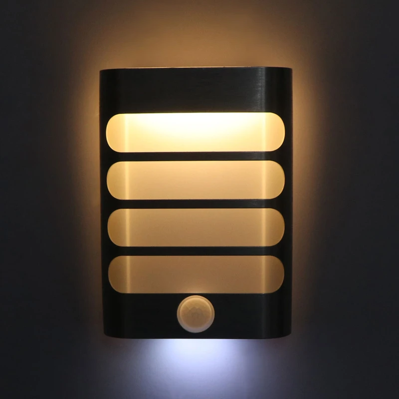 Baseus 2X LED Luz nocturna Detector de movimiento Recargable Lámpara de pared inalámbrica