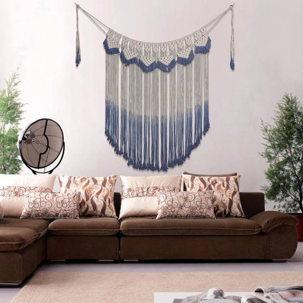 

Vintage Handmade Cotton Macrame Hanging Decorations Bohemian Wall Tapestry Wedding Ceremony Living Room Wall Decor Macrame