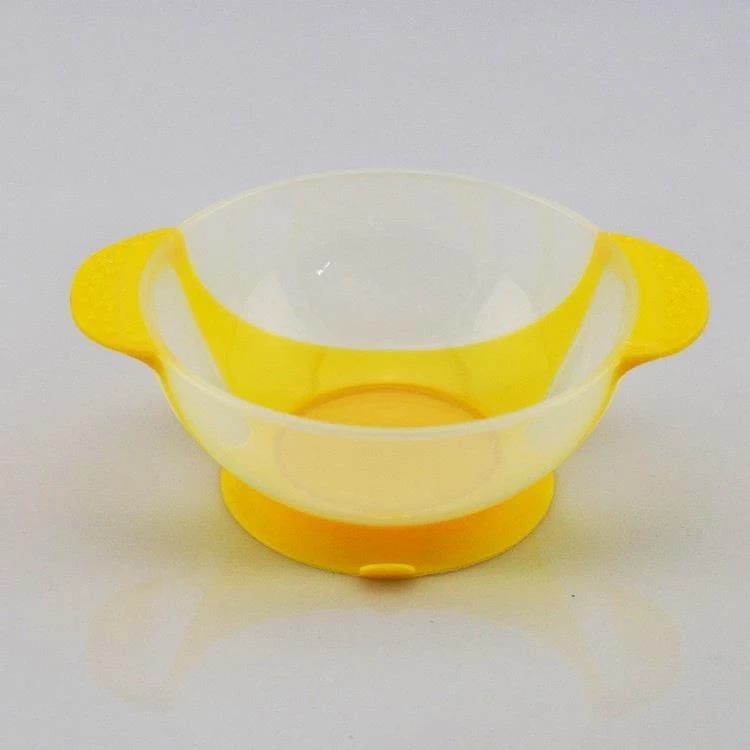 1Pc Baby Infant with Double Ear Shaped Handles Kids Children Training Spoon Bowl Set Antiskid Suction Cup Feeding Bowl Spoon