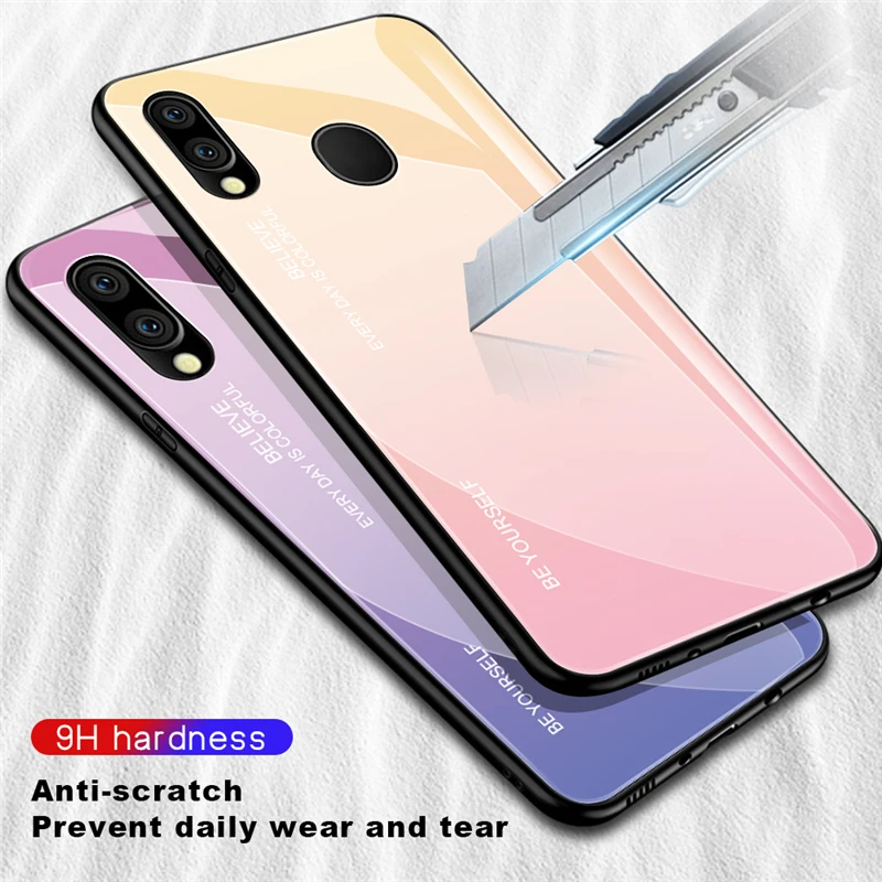 Case For Samsung Galaxy A40 A50 A30 Gradient Tempered Glass Case For Samsung Galaxy A60 A70 M20 S10e Tempered Glass Phone Case Case For Samsung Galaxy A40 A50 A30 Gradient Tempered Glass Case For Samsung Galaxy A60 A70 M20 S10e Tempered Glass Phone Case
