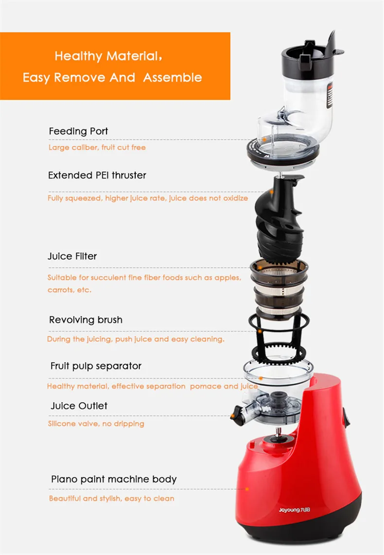 Joyoung соковыжималка оригинальная соковыжималка 50 об/мин бытовой медленно соковыжималка большой емкости