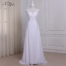 ADLN Дешевое пляжное свадебное платье, большие размеры, Vestido De Novia, платья для невесты, шифоновое платье с бисером на заказ, Robe De Mariage