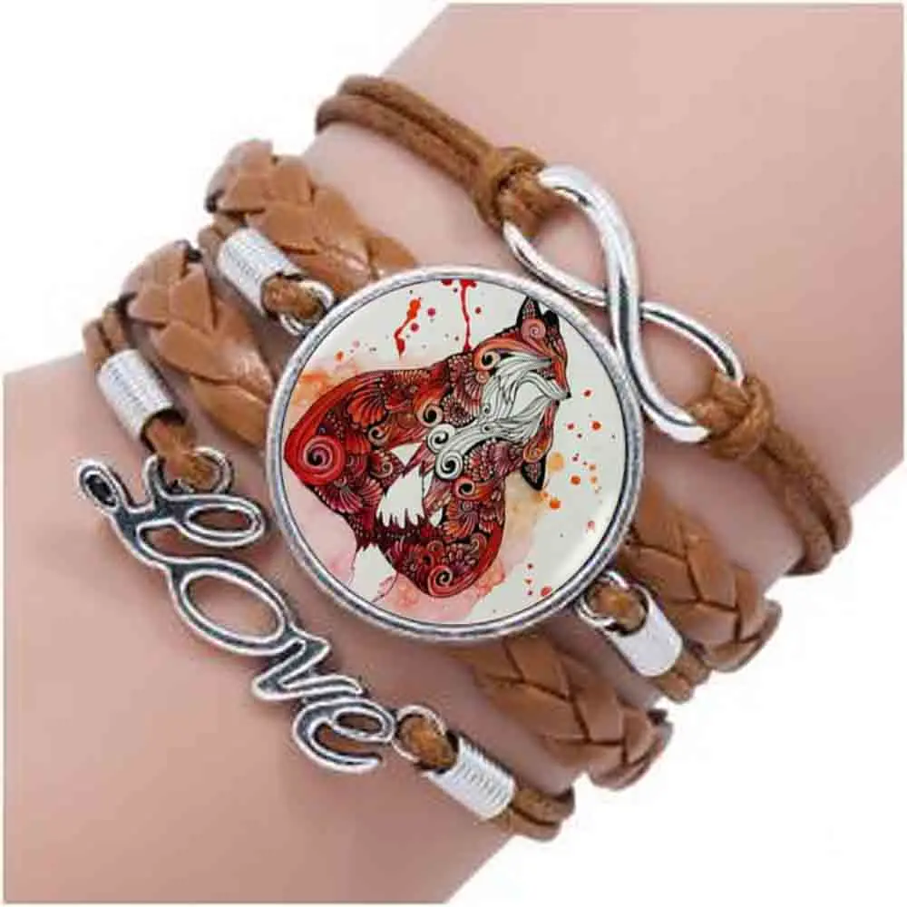 2027 лиса с ребенком браслет чокер массивный Серебряный браслет для женщин аксессуары для платья стеклянные купольные украшения