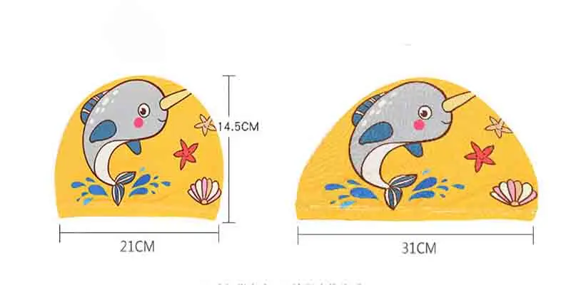 Детские эластичные плавающие шапочки с мультяшным принтом, милые спортивные плавающие шапочки для бассейна для детей/мальчиков/малышей, плавающие шапки ming CapsAA353