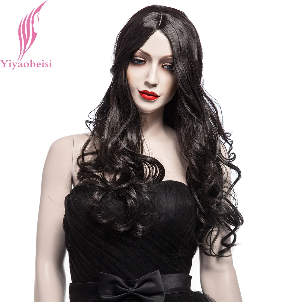 Yiyaobess 65cm Synthetic Wig Middle Part Long Wavy Wigs For Women