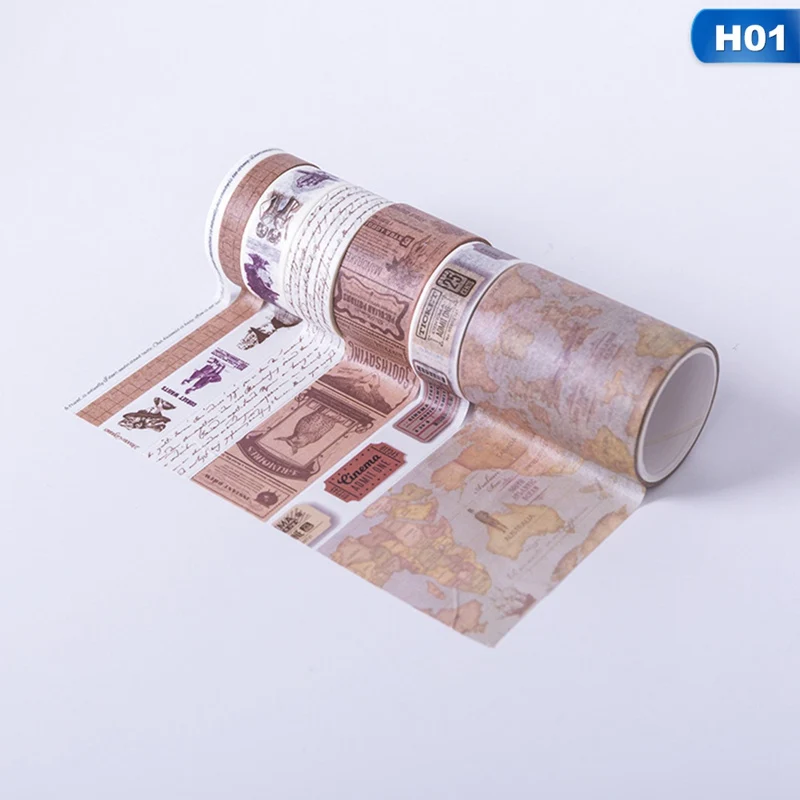 7 рулонов/набор Васи Маскировочная лента Набор лепесток животных Цветок бумага Маскировочные ленты японский Васи клейкие ленты Diy Скрапбукинг стикер - Цвет: H01