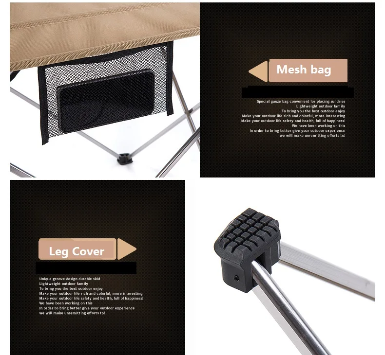 Mesa de Piquenique de Acampamento Mesa em um Bolsa-leve e Fácil de Transportar para Camping Dobrável Portátil Compacto Roll-up Caminhadas 8 High Quality Esporte e Lazer