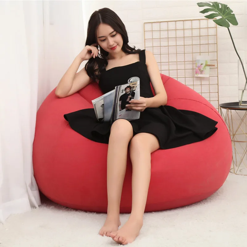 Flocking Inflatable Air Beanbag Terrace Football Inflatable Sun Loungers Small Apartment Home Single Sofa With Air Pump