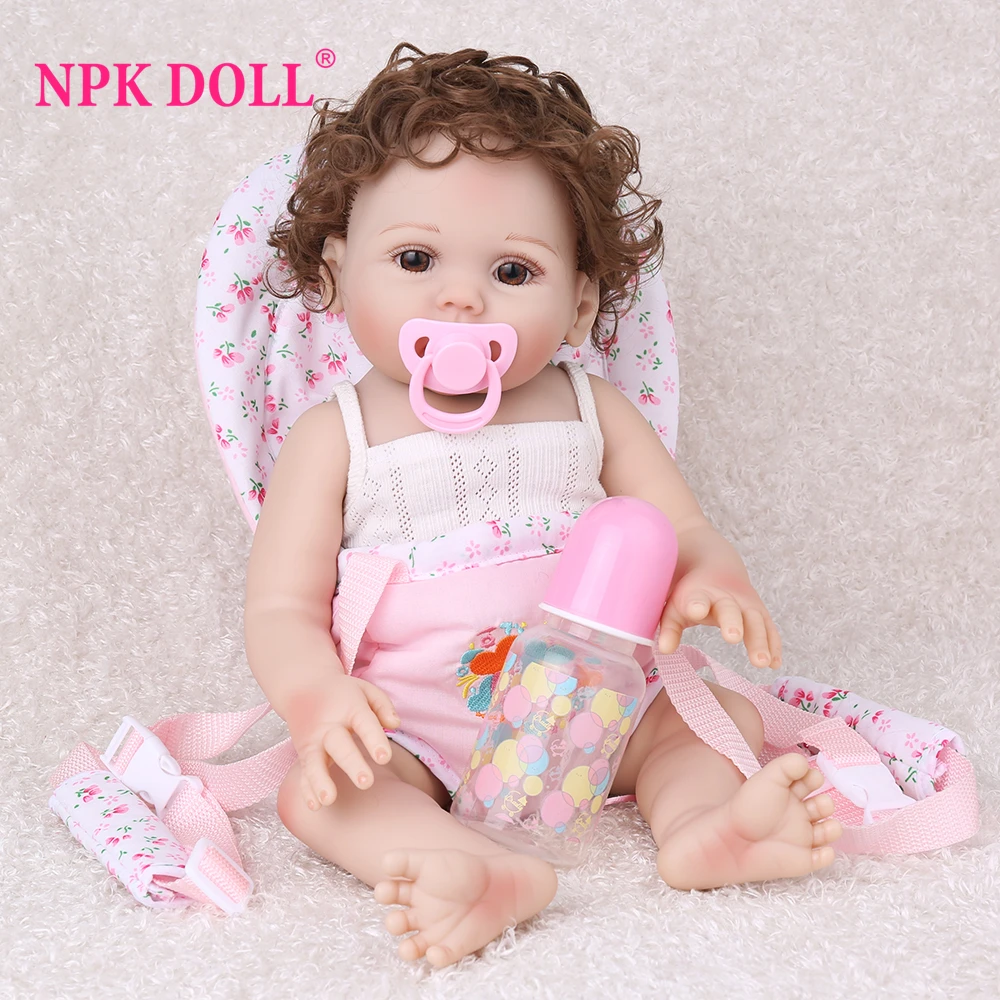 NPKDOLL реборн ребенок полный винил реалистичные bebe игрушки вьющиеся волосы поддельные детские развивающие ванны дети Playmate Babe Boneca