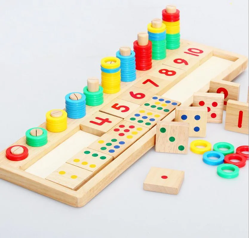 

Children Wooden Montessori Materials Learning To Count Numbers Matching Digital Shape Match Early Education Teaching Math Toys