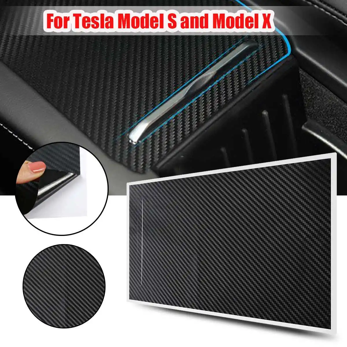 

Car Styling Stickers Center Console Film Cover Decal Protection Film for Tesla Model 3 Model X Carbon Fiber Decoration