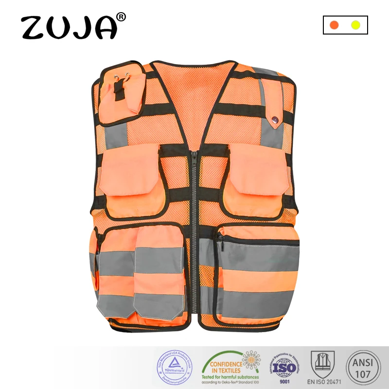 High Visibility Reflective Men Women Breathable Safety Vest with Pockets Traffic Protective Workwear High Visibility Reflective Men Women Breathable Safety Vest with Pockets Traffic Protective Workwear
