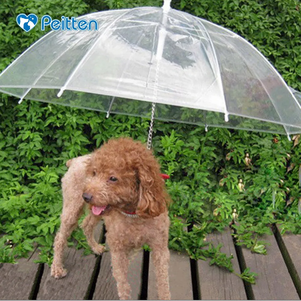 Top Selling Transparent Pet Umbrella Small Dog Umbrella Rain Gear with