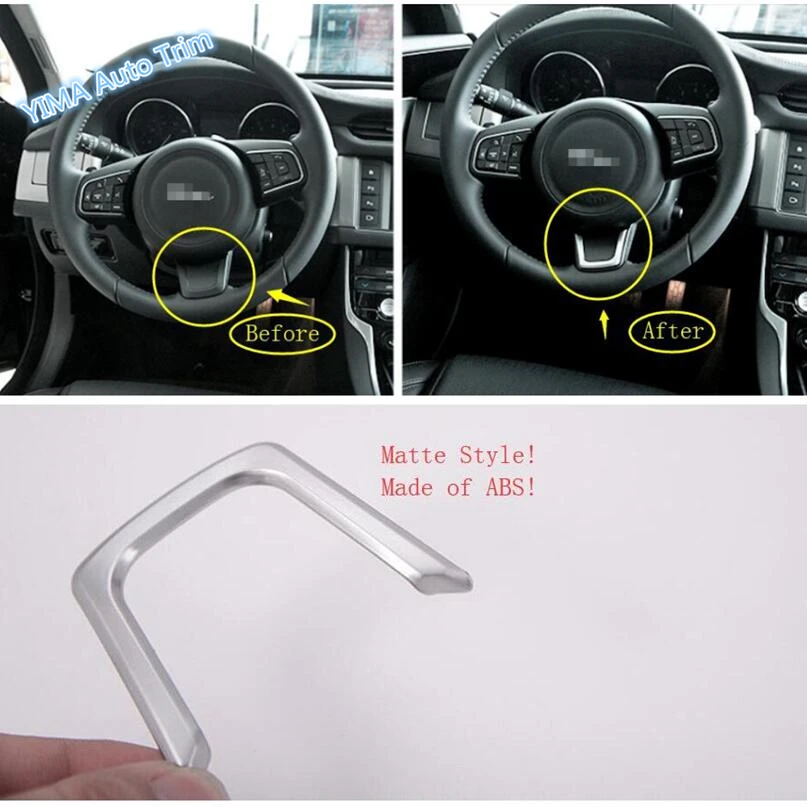 

Lapetus Auto Styling Front Steering Wheel Frame Cover U Trim 1 Pcs Matte Style Fit For Jaguar F-Pace 2017 2018 2019 / ABS