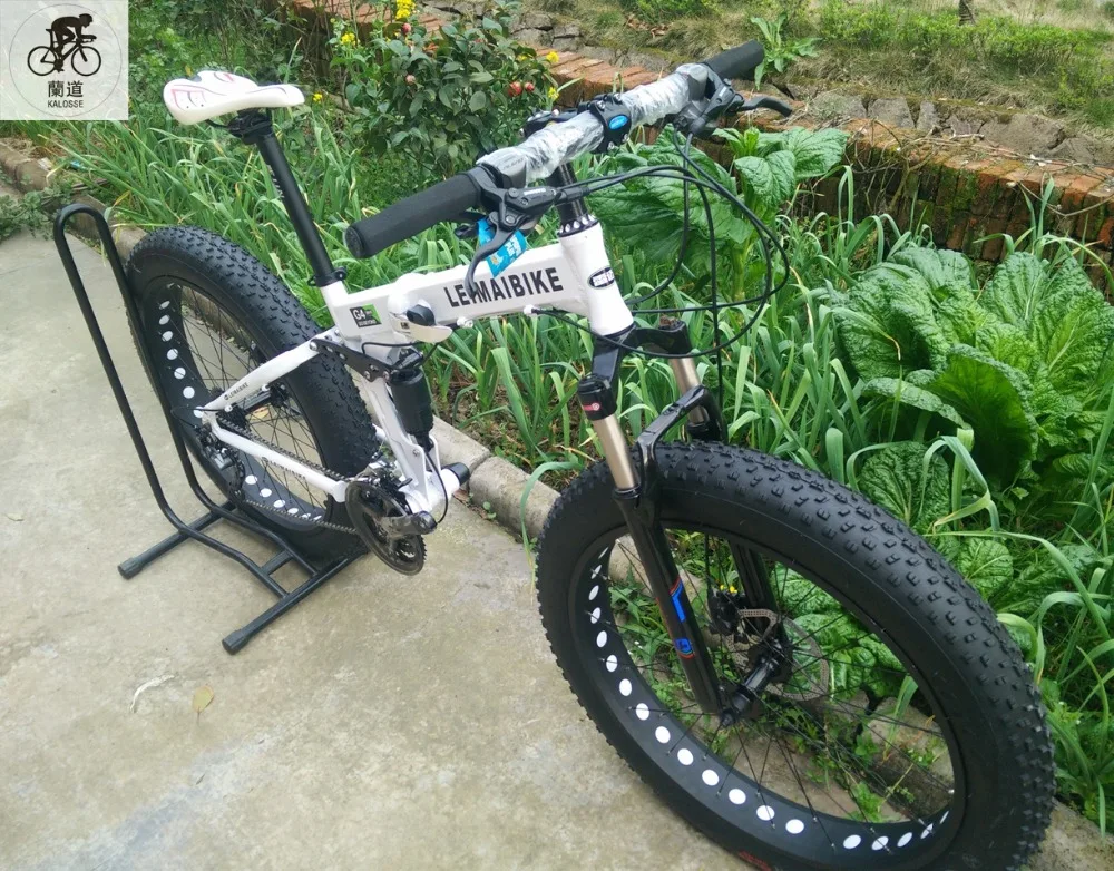Flash Deal Kalosse Full suspension  alloy frame  Snow  bicycle, 26/20*4.0 inch  21/24/27/30speed ,26*17 fat bikes   tyre dirt bike 16