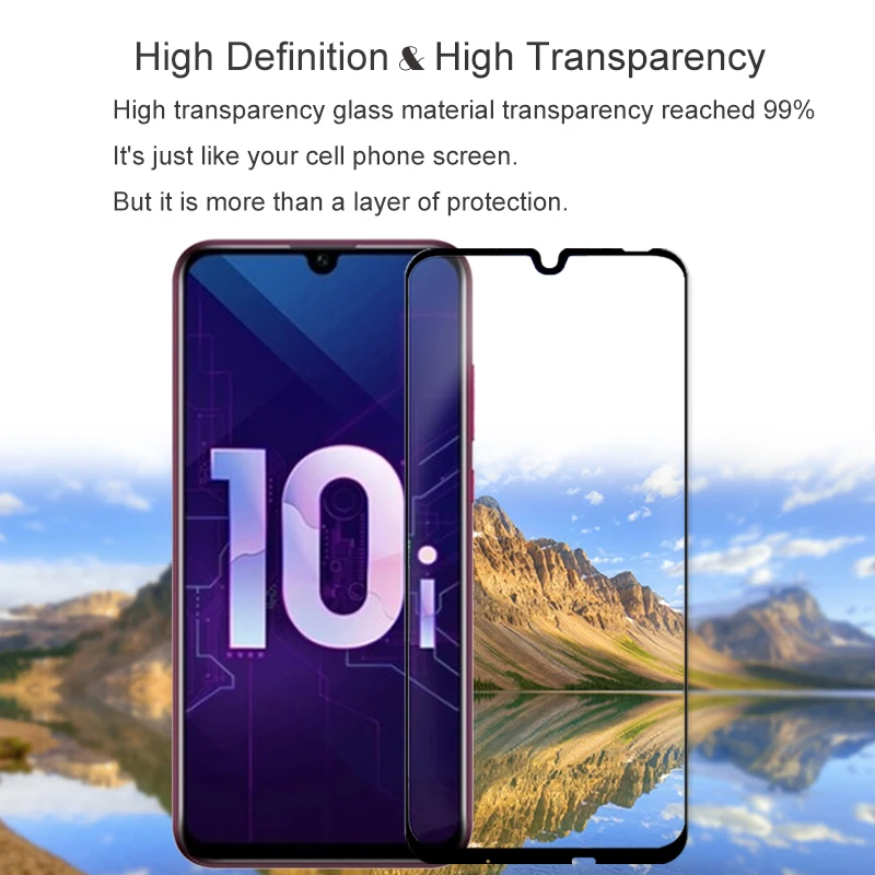 2 шт. Полное покрытие закаленное стекло для huawei Honor 10i 10 i защита экрана 9H на Защитное стекло для HRY LX1T пленка