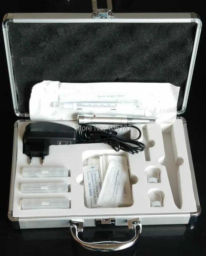 

Pro Silver Permanent Makeup Machine Kit Tattoo Eyebrow Lips Kit Permanent Makeup Kit Cosmetic Machine Kit Needles Tips PK-002