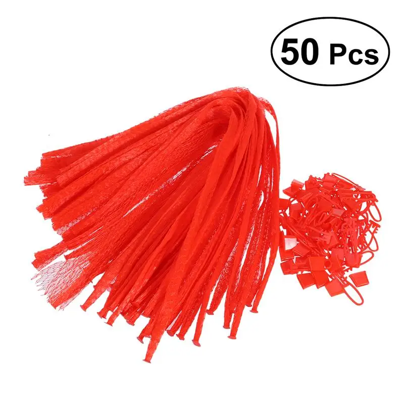 

50 PCS Mesh Produce Bags Plastic Fruit Seafood Container Holder