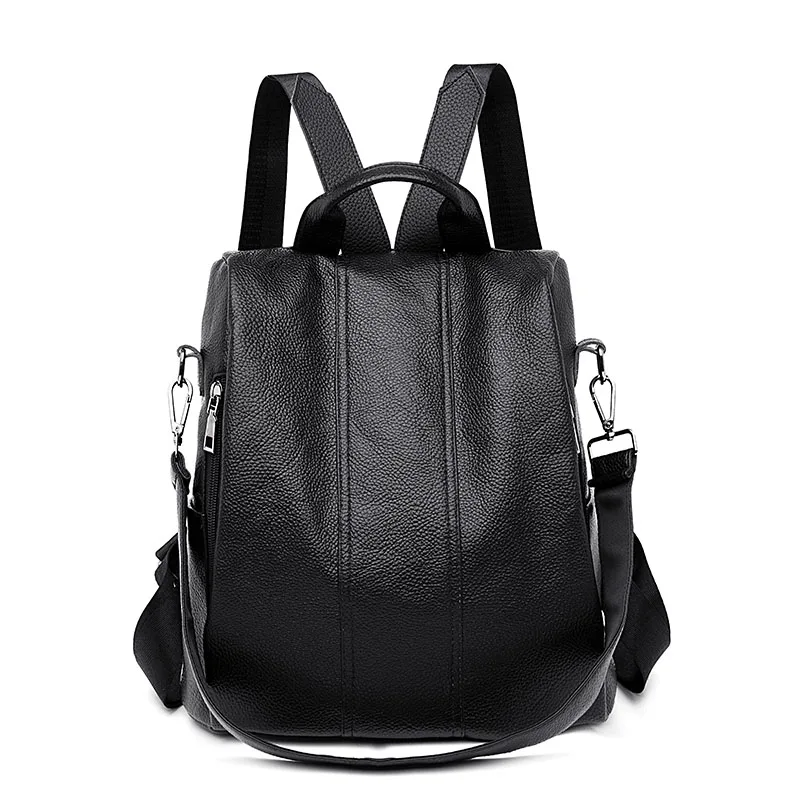 Мода, женский рюкзак, Молодежный кожаный ретро рюкзак, сумка для девочки, белый рюкзак, Большой Вместительный рюкзак для путешествий - Цвет: black