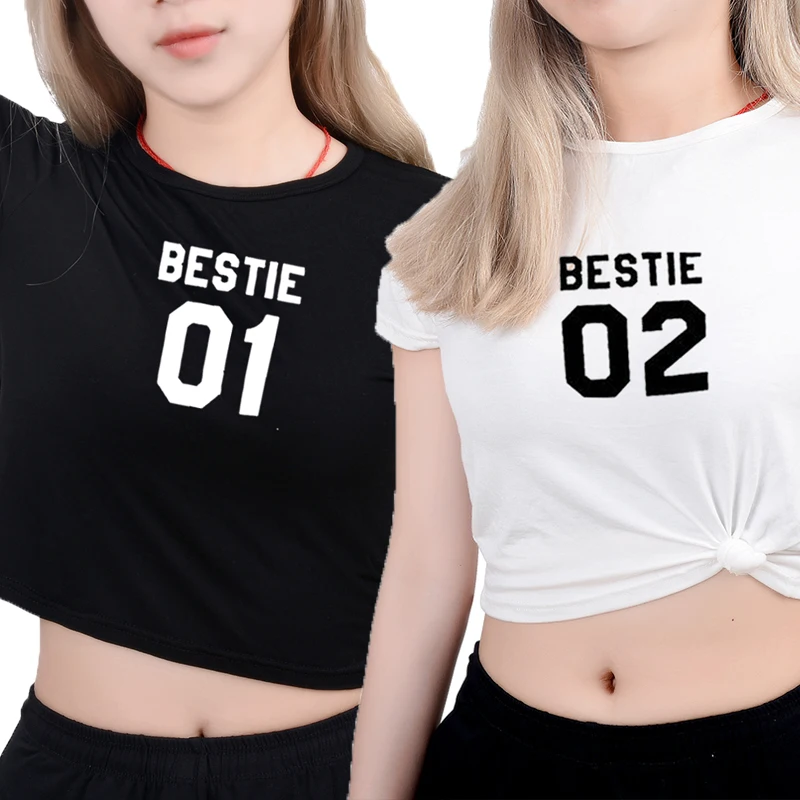 matching crop tops for best friends