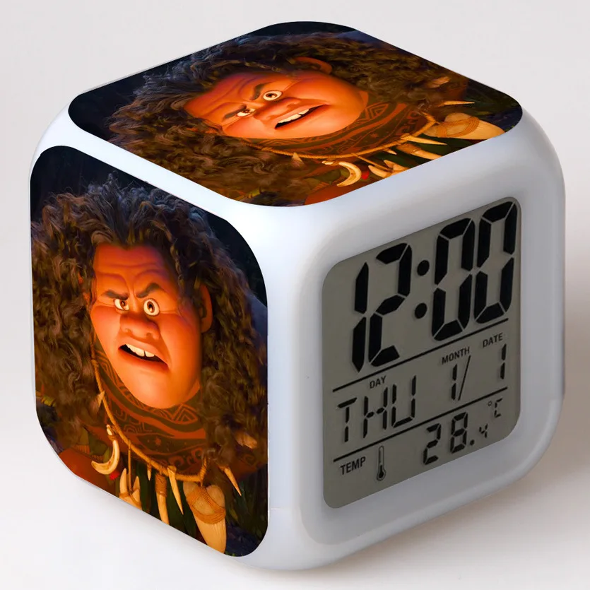 Moana мультяшный будильник детские игрушки Led reloj будильник, цифровой Электронные часы с будильником wake up light table reveil wekker - Цвет: 26