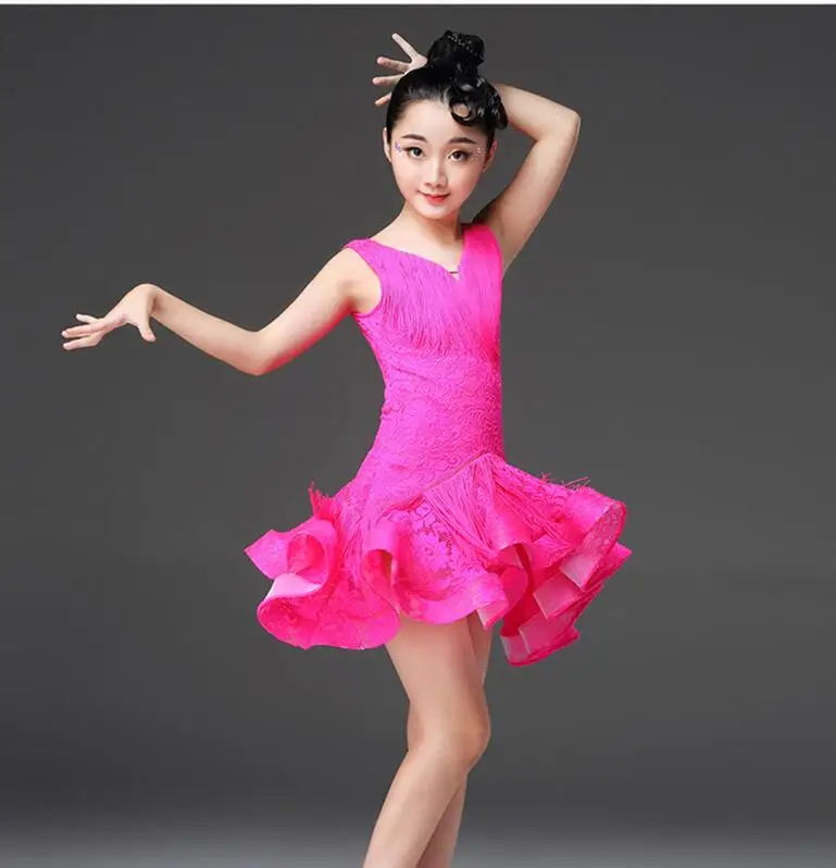 Модное платье для латинских танцев для детей, танго, Самба, сальса, одежда для бальных танцев, современная одежда для сцены, Румба